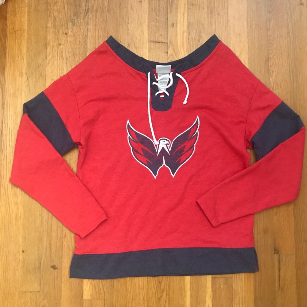 Washington Capitals NHL Official Sweatshirt Jersey Women’s M 8/10 - Picture 1 of 5